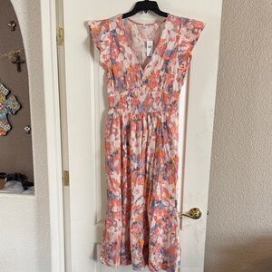 GAP Multicolor Floral Midi Dress